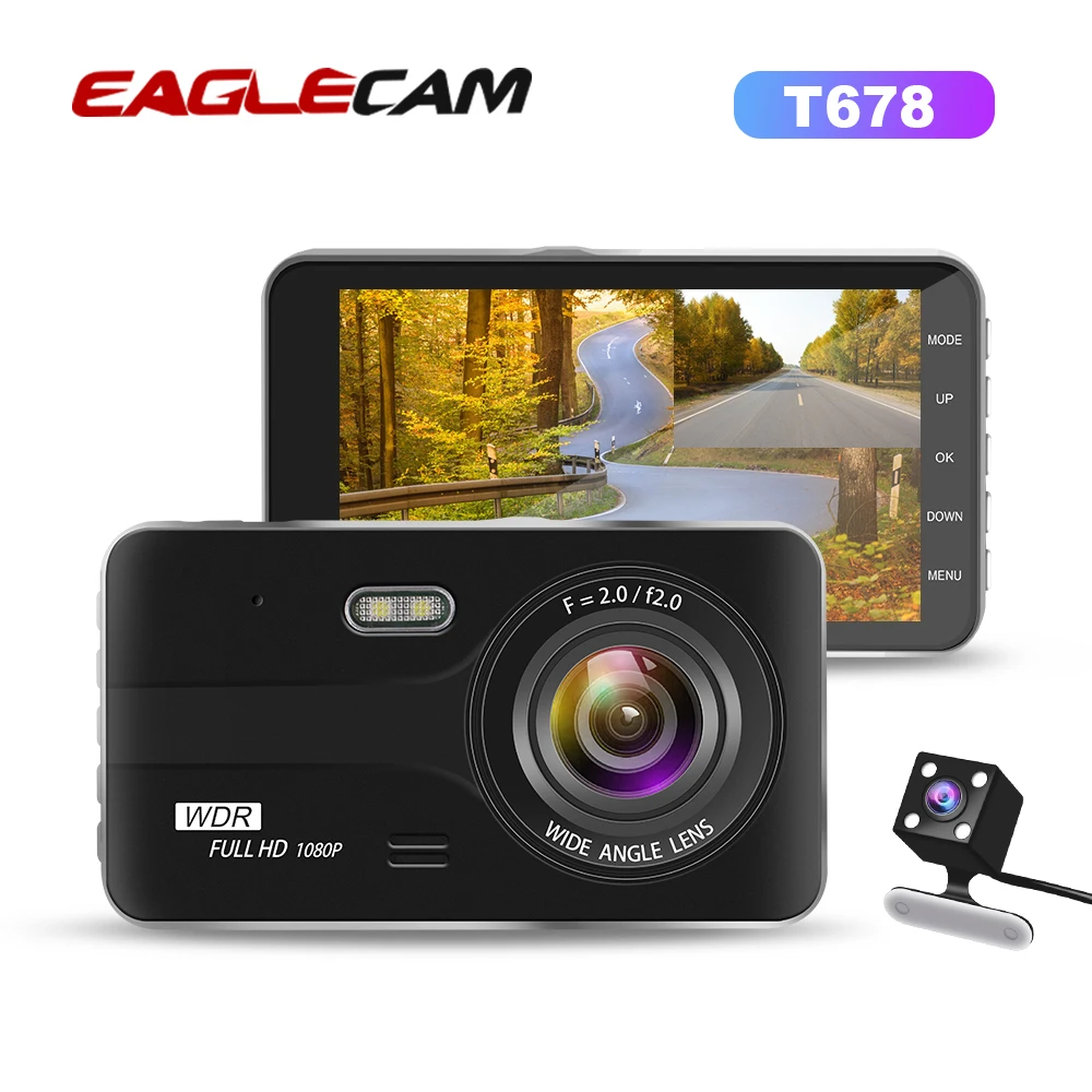 Dash Cam Dual Camera Lens Full HD 1080P Car DVR Vehicle Rearview Camera Night Vision Video Recorder G-sensor Parking Monitor