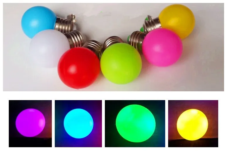 

Colorful LED E27 B22 1W 3W blue green purple rgb whit 220V Energy Saving LED Golf Ball Light Bulb Globe Lamp christmas lamp