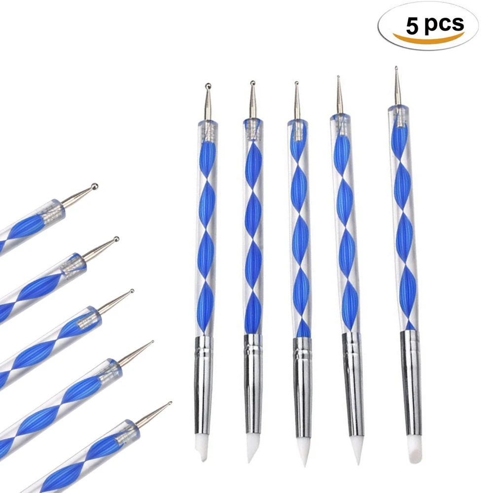 

5pc Fimo Modeling Carving Tool kit Double-headed silicone dotting Tool Cake decor Pottery & Ceramics Crafts Clay Sculpting Tools