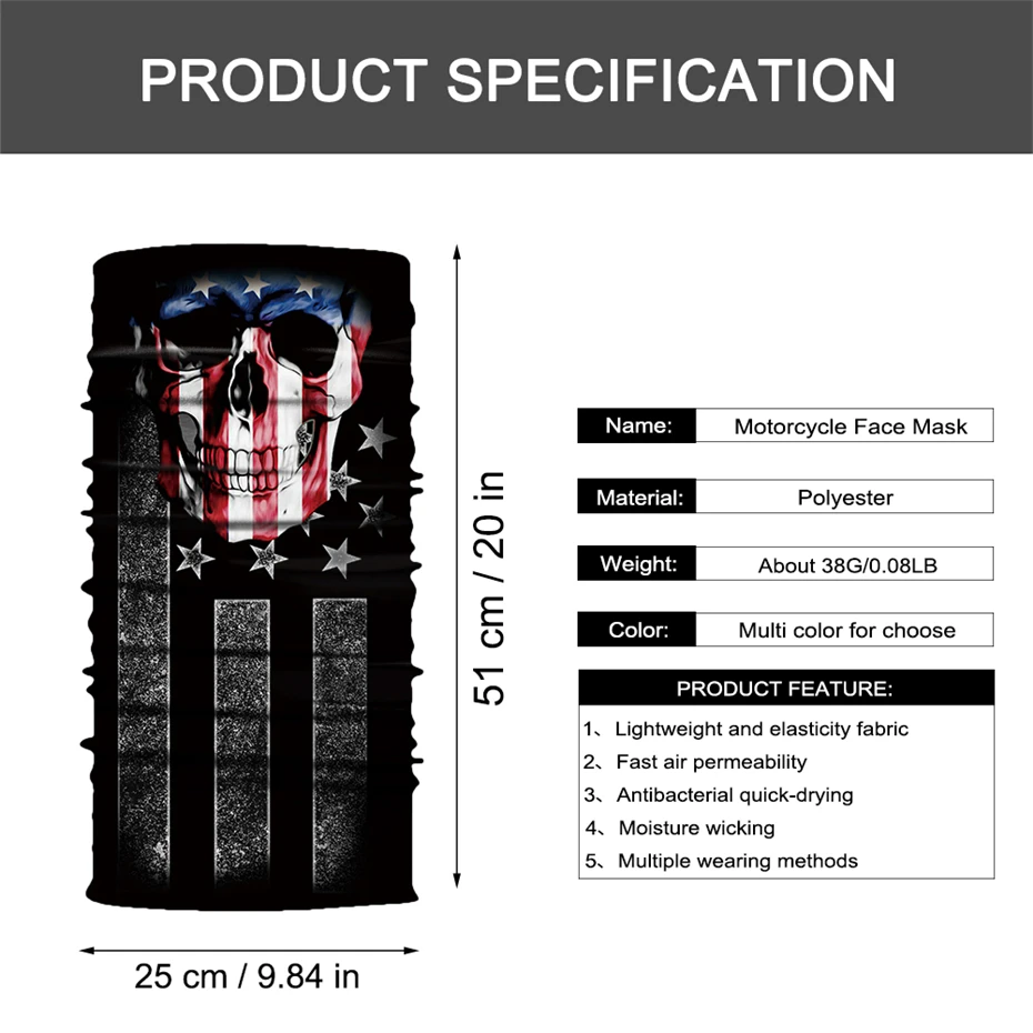 Мотоциклетная маска для лица, мотоциклетный головной убор, шарф для езды на велосипеде, головная повязка на шею, защитная маска, мотоциклетный шлем, бандана, шапка Motera