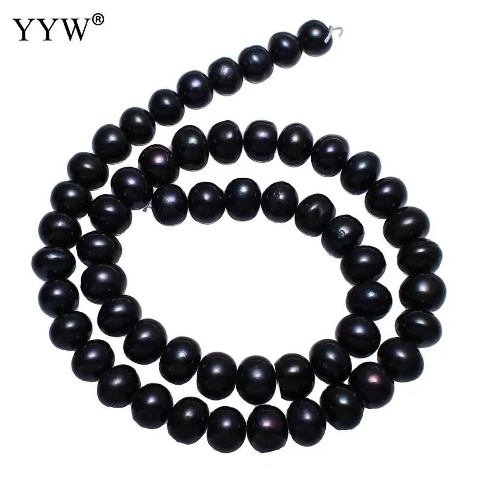 

YYW High Quality Cultured Potato Freshwater Pearl Beads black 8-9mm Approx 0.8mm Sold Per Approx 14.7 Inch Strand