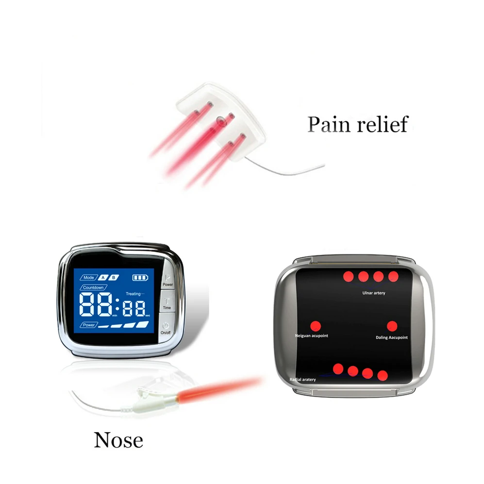 

LASTEK LLLT Low Level Laser Watch for Hyperglycaemia Pain Relief Reduce Cholesterol Prevent Arteriosclerosis Varicose Veins