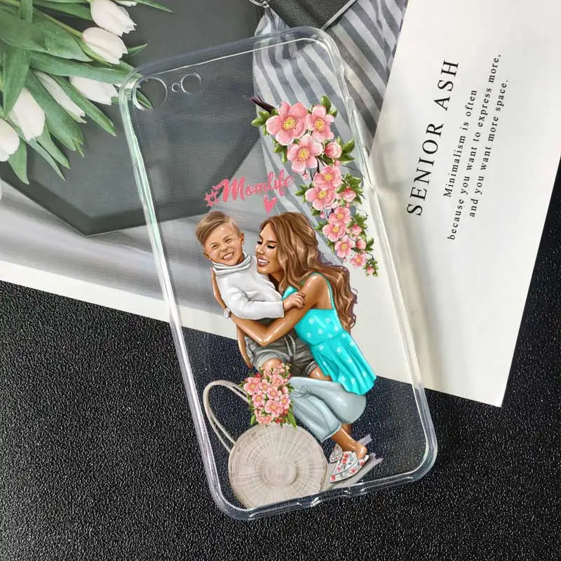 Модный милый чехол для телефона mama of girl boy Super mom baby для iphone XR 7 6 6s 8 Plus 5 5S X XS MAX, чехол из ТПУ для iphone 11 pro max - Цвет: tpu A849