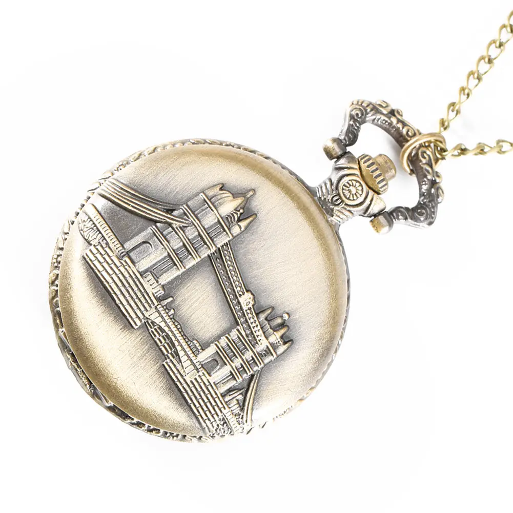 Любовные часы лондонская башня мост случае кулон карманные часы с necklace ем цепь часы подарки LL@ 17