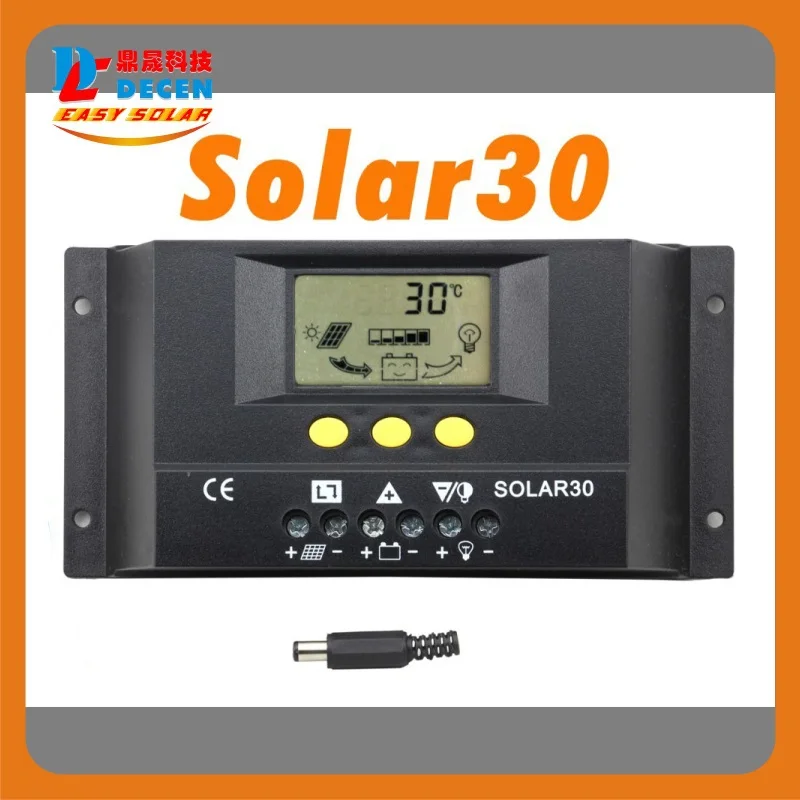 

Solar30 30A LCD Solar Charge Controller 12V 24V PV Panel Battery Charger Controller Solar System Home Indoor Use 2014 New