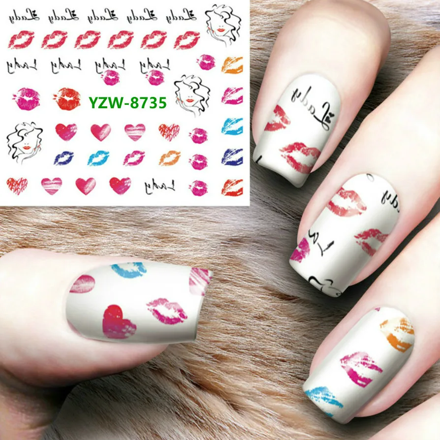 

1pcs Feather Graffiti Lip Print Nail Art Design Manicure Soak Off Enamel Gel Polish UV Gel Nail Polish Lacquer Varnish Y8735