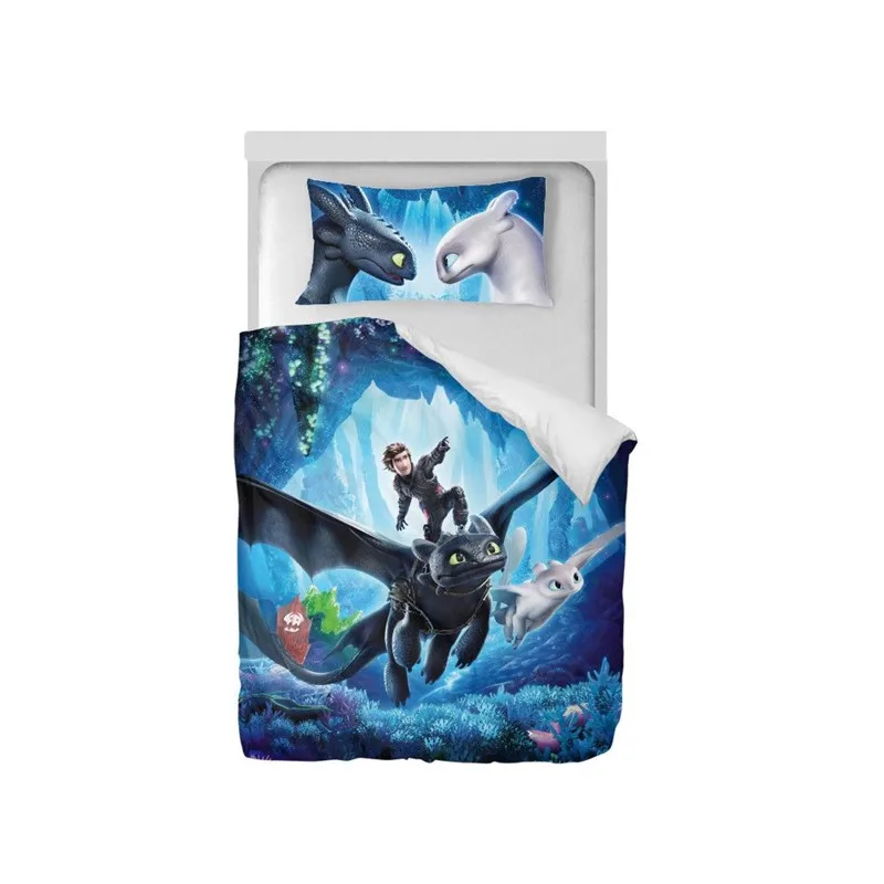 طقم سرير كيفية تدريب الخاص بك التنين 3D الطباعة أغطية لحاف واحد التوأم حجم ديكور غرفة نوم المراهقين الاطفال الأطفال السرير 2 قطعة