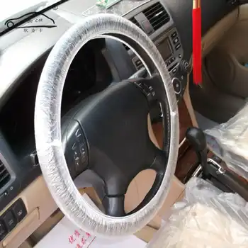 1000pcs/lot Universal white plastic disposable plastic steering wheel cover steering wheel cover 4S shop dedicated