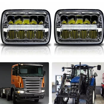 

2pcs 4 x 6 inch Led Sealed Beam Headlight High/Low Beam With Parking Light Replace HID Xenon Fit Peterbilt Kenworth Freightliner