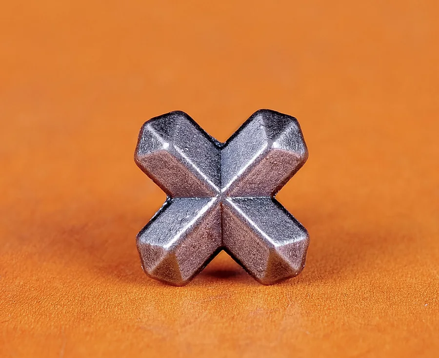 

30pc 15*12MM DIY SOLID SILVER CROSS BUTTON CONCHO STUD RIVET LEATHER CRAFT BIKER