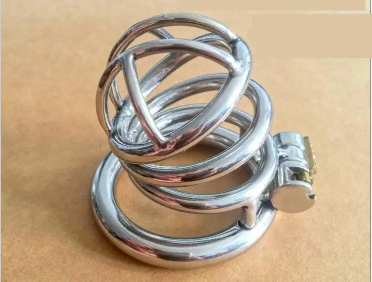 2018 Latest Stainless Steel Design Male Chastity Devices Metal Cage Cock Lock