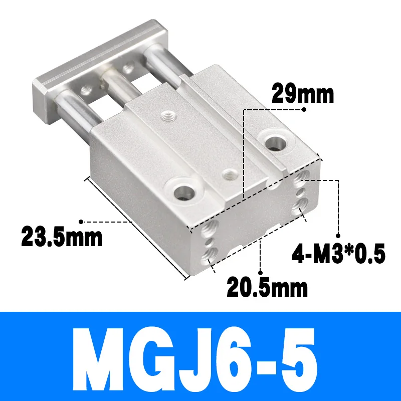Мини 3 шток цилиндра с направляющий стержень пневматический цилиндр MGJ SMC Тип MGJ6* 5 MGJ6* 10 MGJ6* 15 MGJ10* 5 MGJ10* 10 MGJ10* 15 MGJ10* 20 - Цвет: MGJ6-5