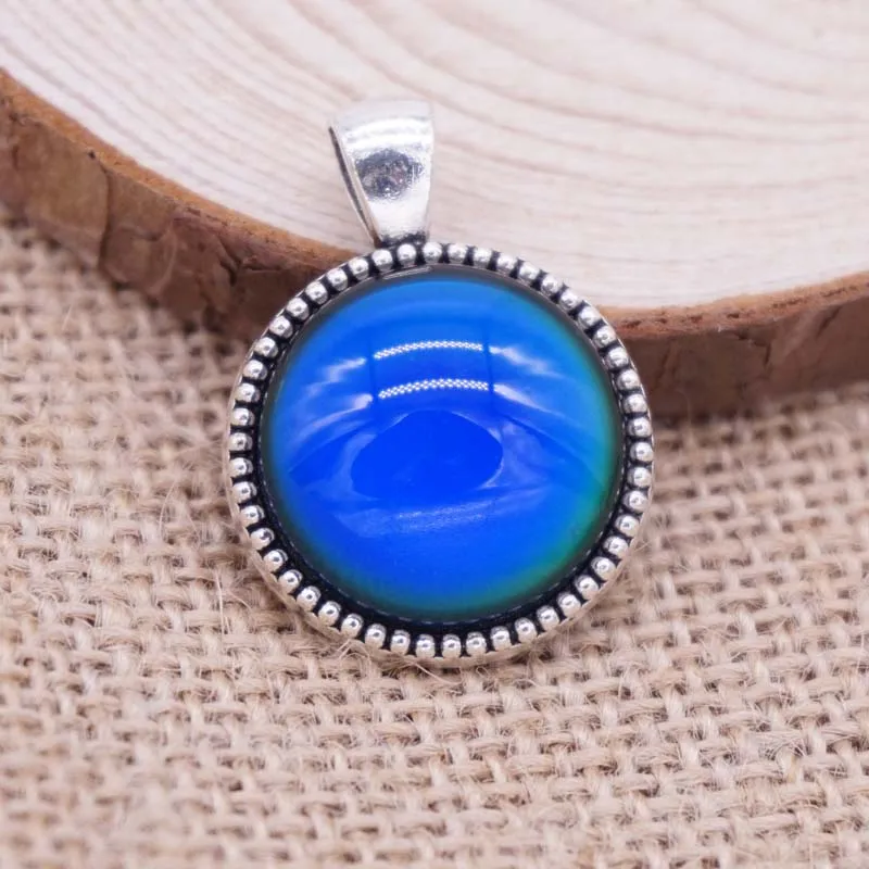 

Newest Vintage Necklace Pendant Round Alloy Color Change By Temperature Mood Necklace Pendants