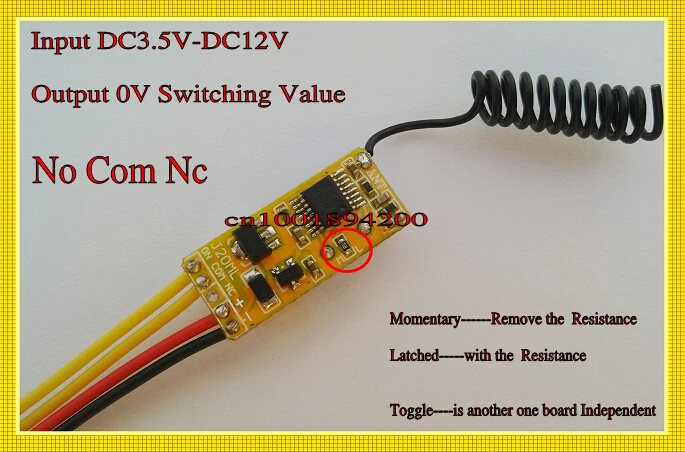 Мини-переключатель дистанционного управления 3,7 V микро-релейный приемник 4,5 V 5V 6V 7,4 V 9V 12V маленький беспроводной переключатель нормально открытый закрытый NO NC COM