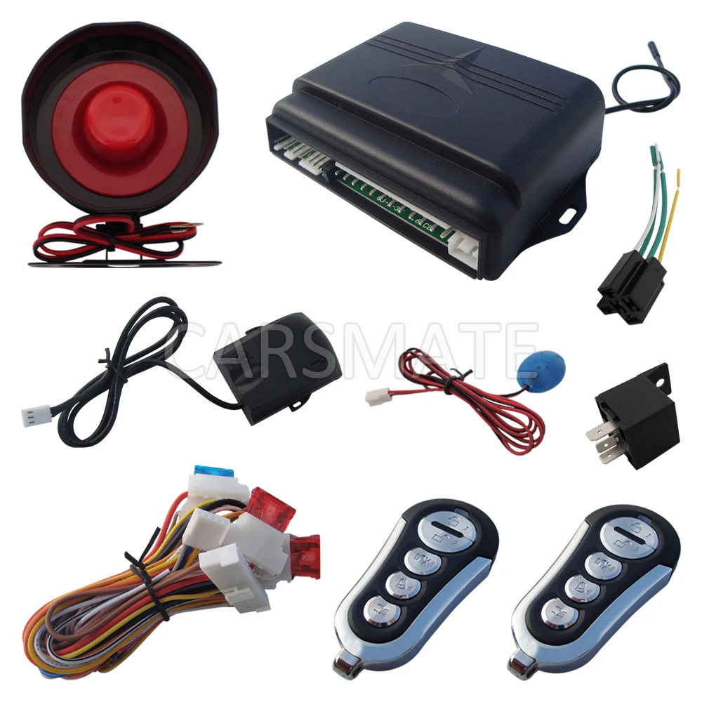 The Latest In Stock One Way Car Security System Five Buttons Remote Control Compatible With All Car Alarm With Shock Sensor & LED Indicator