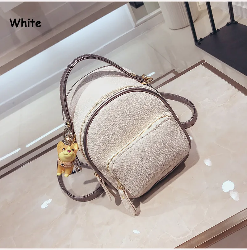 NIGEDU Kpop Women backpack Puppy pendant female shoulder bag small PU leather backpacks for girls teenagers wallets Daypack  (18)