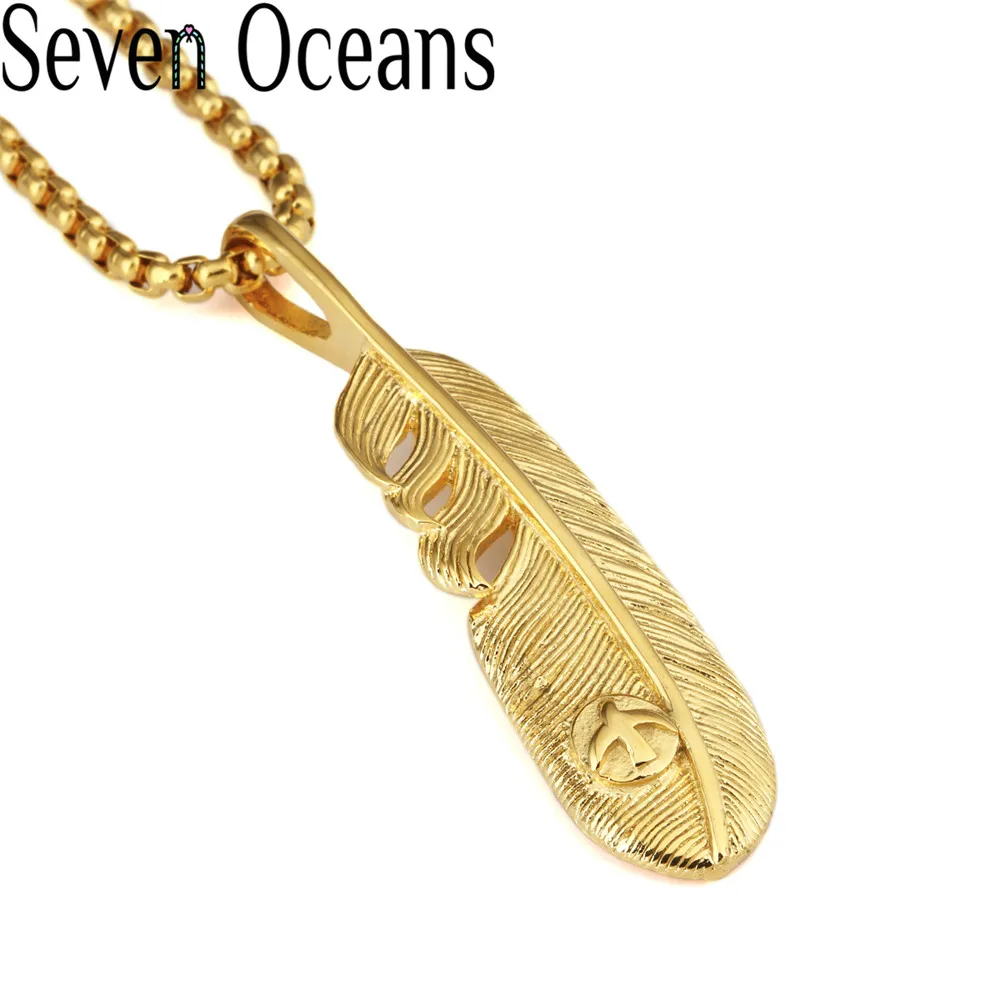  Titanium Steel Jewelry Eagle Feathers Unique Necklace Wings Charm Jewelry Goro Engraved Vintage Jewellery Piece Chain Pendant (6)