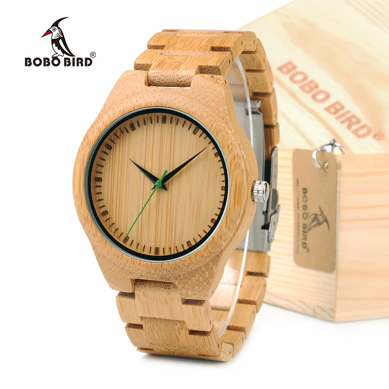 BOBO BIRD Men Wooden Bamboo Watches Luxury Men's Top Brand Designer Quartz Watch With Japanese Movement Bamboo Strap in Gift Box