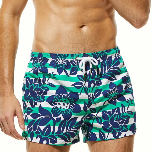 Seobean мужские пляжные шорты в полоску с цветочным принтом летние пляжные шорты для серфинга бермуды купальники морской спортивный костюм