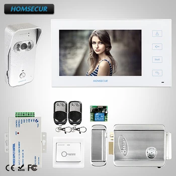 

HOMSECUR 7" Wired Video&Audio Home Intercom Electric Lock+Keys Included :TC021-S +TM704-W