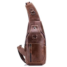 Ретро нагрудная сумка для мужчин из натуральной кожи сумки через плечо функциональный дорожный Органайзер водонепроницаемый мужской повседневный посыльный слинг сумки