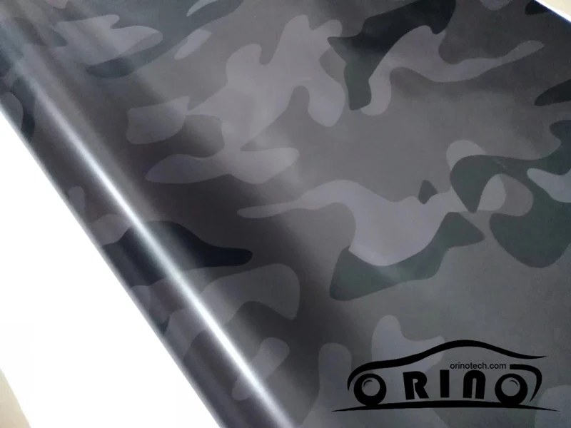 Black Grey Camouflage Vinyl Wrap-5