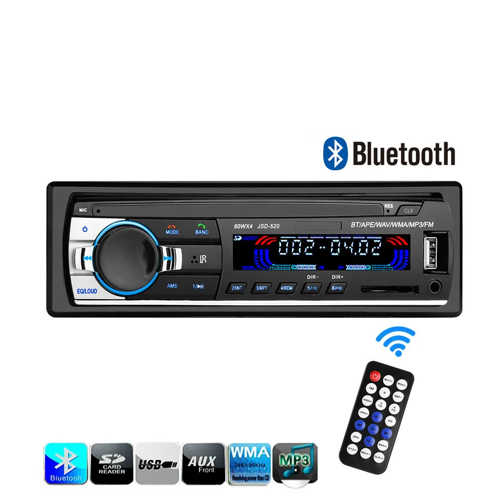 Автомобильный Радио плеер Bluetooth Стерео FM MP3 USB SD AUX аудио Авто Электроника