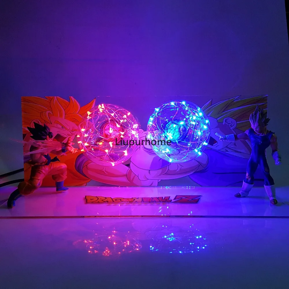 La bola del dragón del hijo de Goku del Vegeta Led luces de la noche lámpara de mesa de Dragon Ball Z Super Saiyan DBZ Lampara de luz nocturna