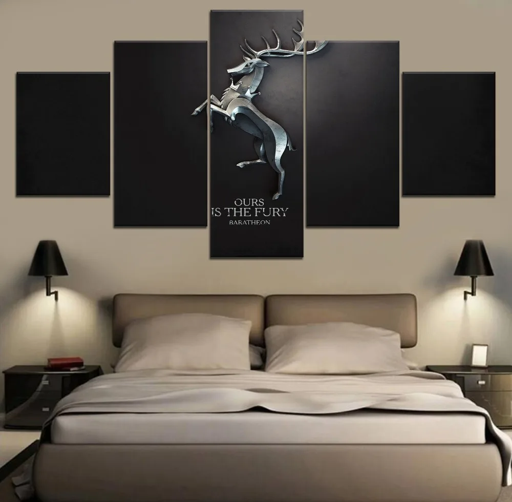 

5 Pieces Game of thrones Movie Picture Top-Rated Canvas Print Wall Art Decorative Modular Framework Modern Decorative Artwork