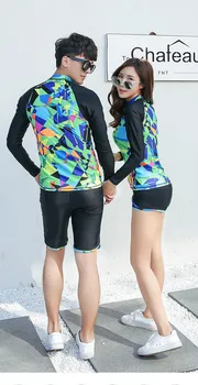 

New Couples Maillot Sexy Lycra Diving Swimming Suit Wind Surf Rashguard Unisex Sport Bathing Shirt Trunks Beach Clothing Wetsuit
