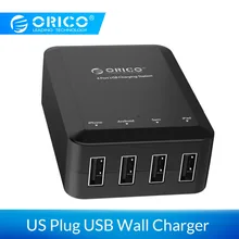 ORICO 4 порта USB зарядное устройство для путешествий Макс 5V4A выход портативный США вилка настенное USB зарядное устройство