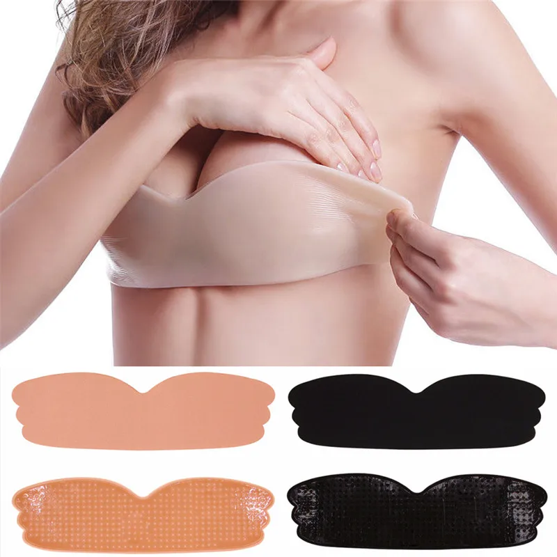 Sexy Women Silicone Bra Adhesive Invisible Bra Push Up Bra Strapless Backless Wing Bralette Stick Gel Wedding Dress