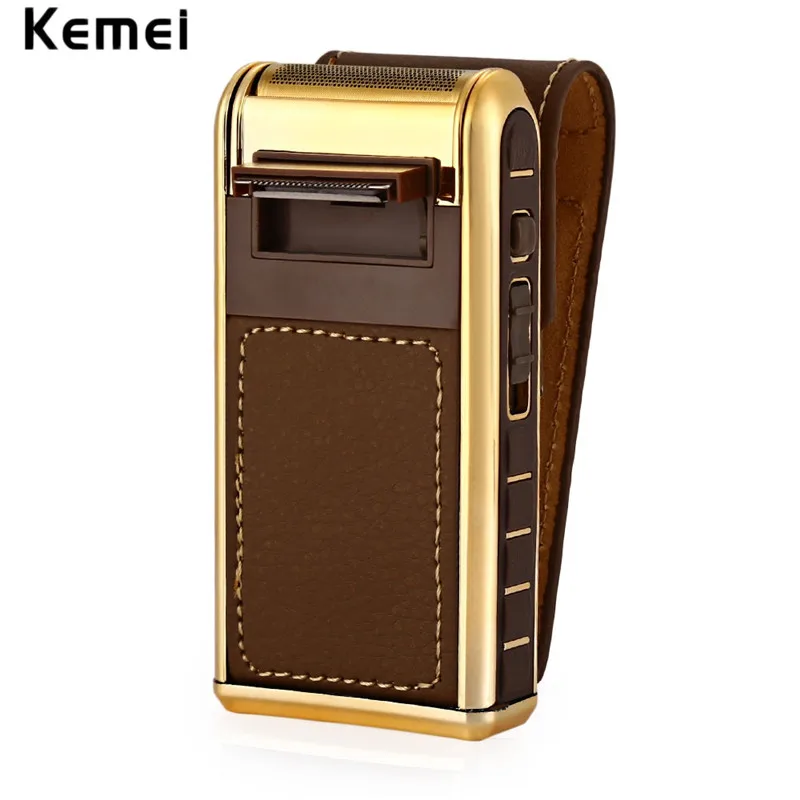 

KEMEI 2 In 1 Electric Rechargeable Men Shaver Razor Vintage Leather Wrapped Reciprocating Shaver Beard Trimmer Electric Shavers