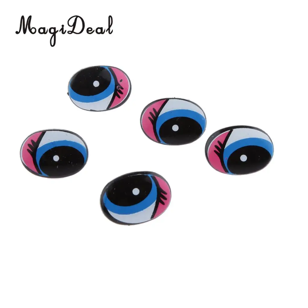MagiDeal 5 Pairs Plastic Safety Eyes Cartoon Moving Eyes for Bear Doll Puppet Crafts Plush Animals Cats Frogs Dragons Fairies