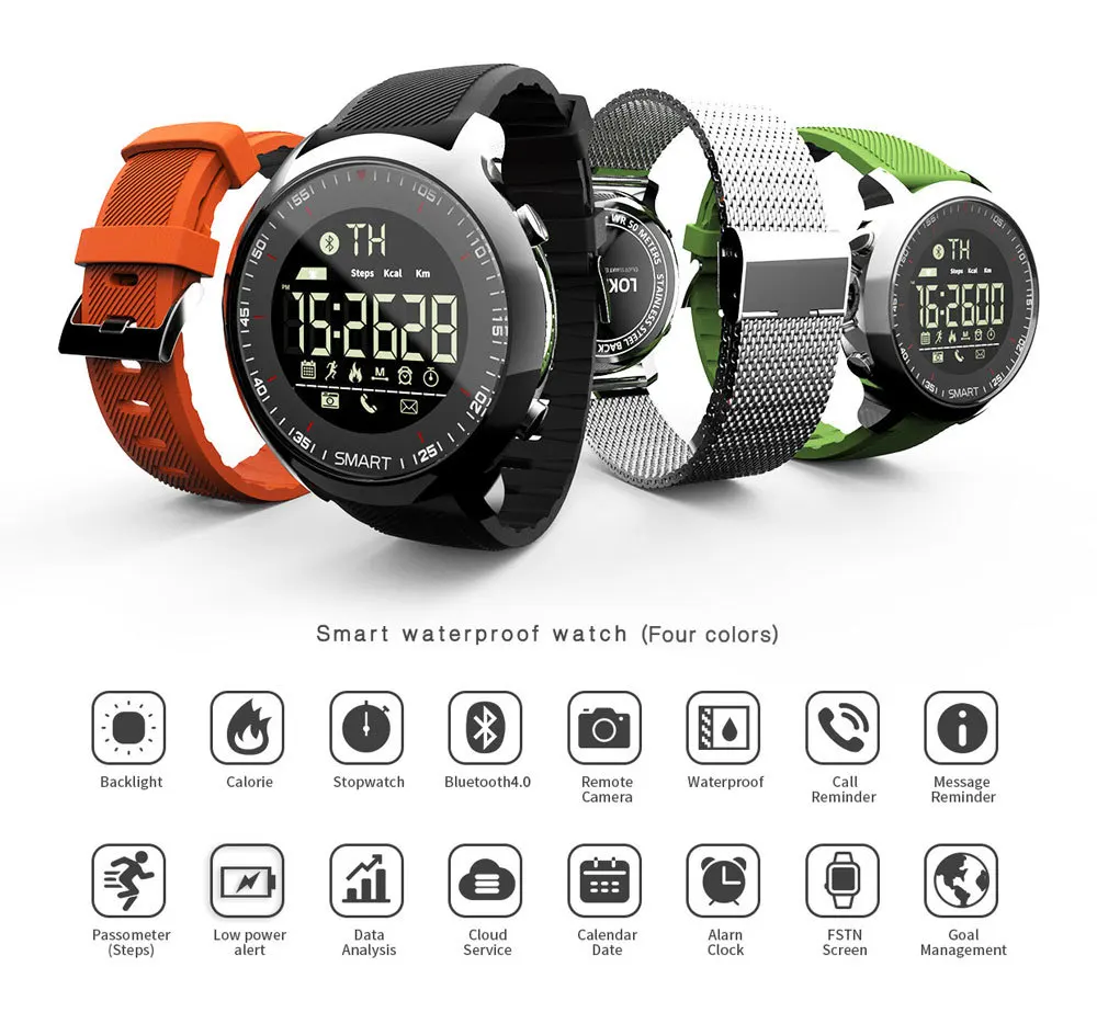 Смарт часы, спортивные, водонепроницаемые, шагомеры, напоминание о сообщениях, Bluetooth, для улицы, для плавания, мужские Смарт-часы для Ios, Android, телефона