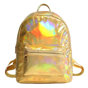 

Female Laser Holographic Backpack Mini Hologram Girl School Bag Bookbag WoMan Travel Rucksak