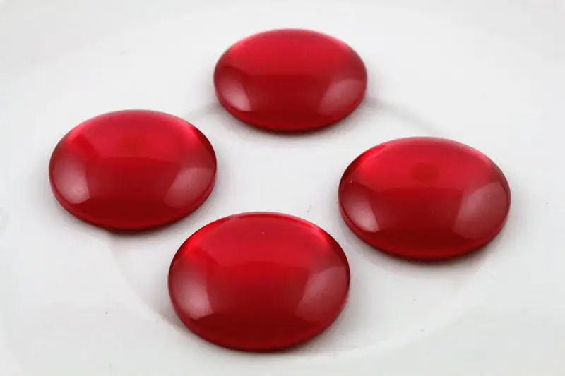

New Fashion 10pcs 25mm Red Color Flat Back Resin Cabochons Cameo G3-18