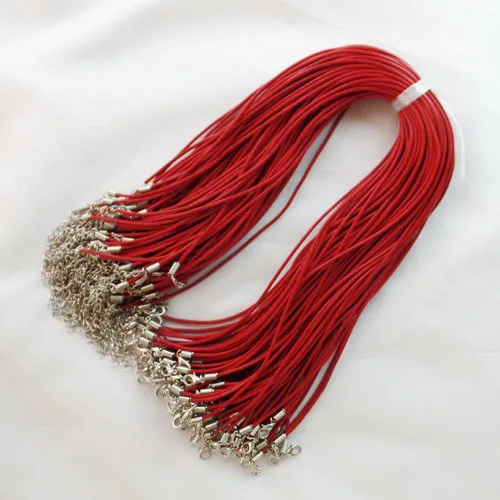 Free Shipping 30 strand/Lots Wholesale Red 2mm Real Leather Necklace Cord For Diy Craft Jewelry V1074 | Украшения и аксессуары