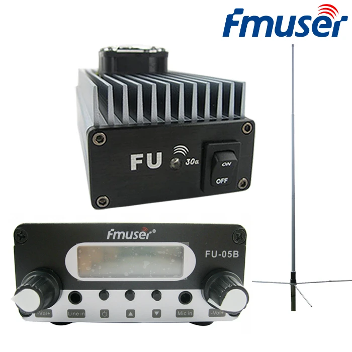 

FMUSER FU-30A 30W Professional FM Power Amplifier Set For FM Transmitter Broadcast+FU-05B 0.5W FM Exciter+1/2 Wave GP200 Antenna