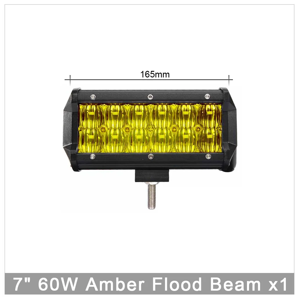 5D 30 Вт 60 Вт 90 Вт 120 Вт светодиодный рабочий светильник для трактора лодки внедорожный 4WD 4x4 грузовик ATV SUV светодиодный противотуманный светильник 12 в 24 в янтарный - Цвет: 60W Flood Beam Amber
