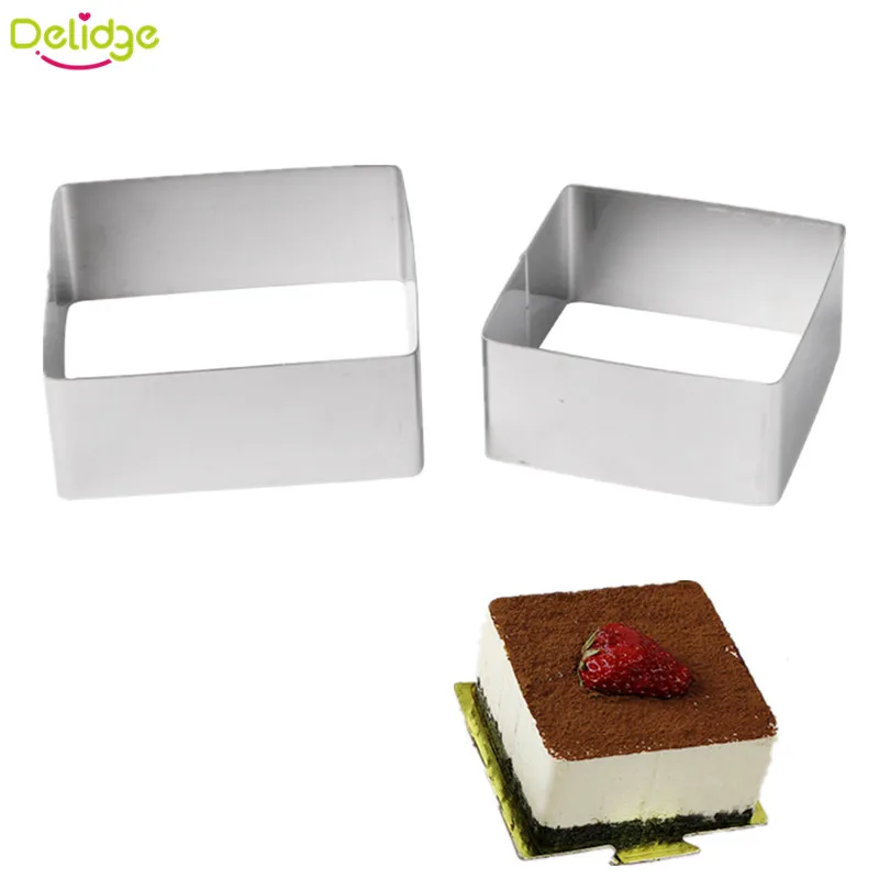 Delidge 2 шт./компл. квадратное сердце круглая форма для мусса торта из нержавеющей