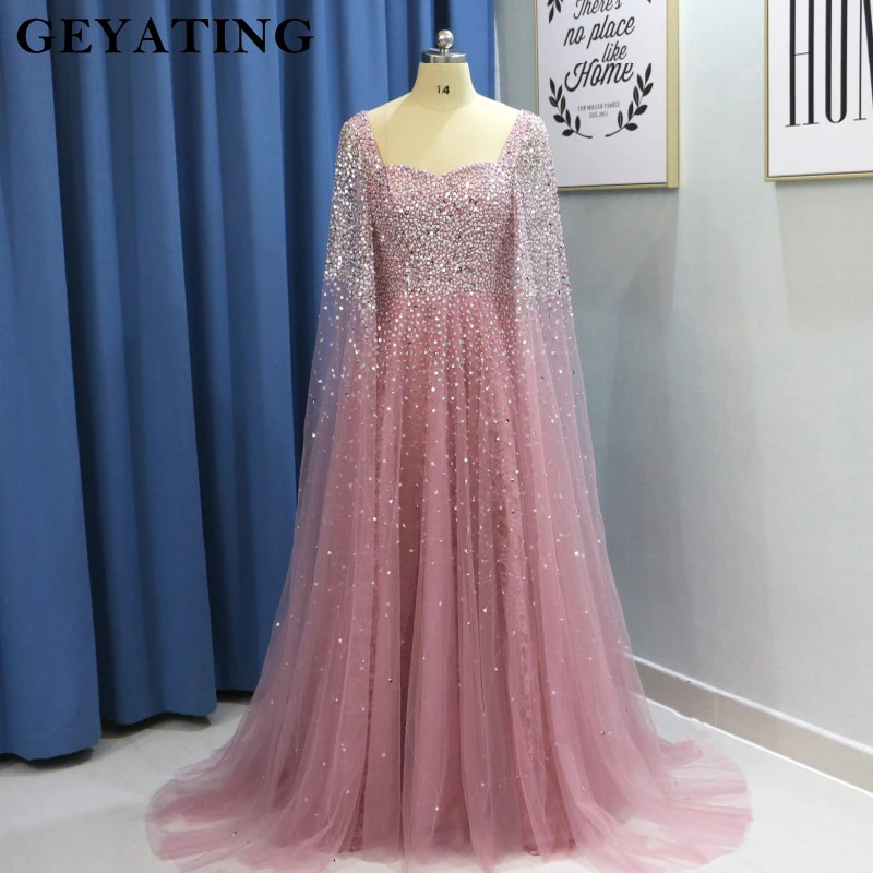 pink and green formal gown