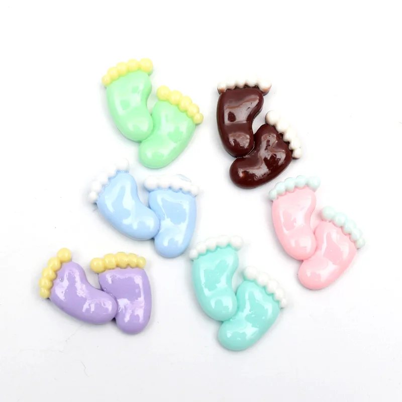 

20pcs Mixed Cute Little Feet Resin Crafts Christmas Decoration Flatback Cabochon Embellishment For Scrapbook DIY Accessoris