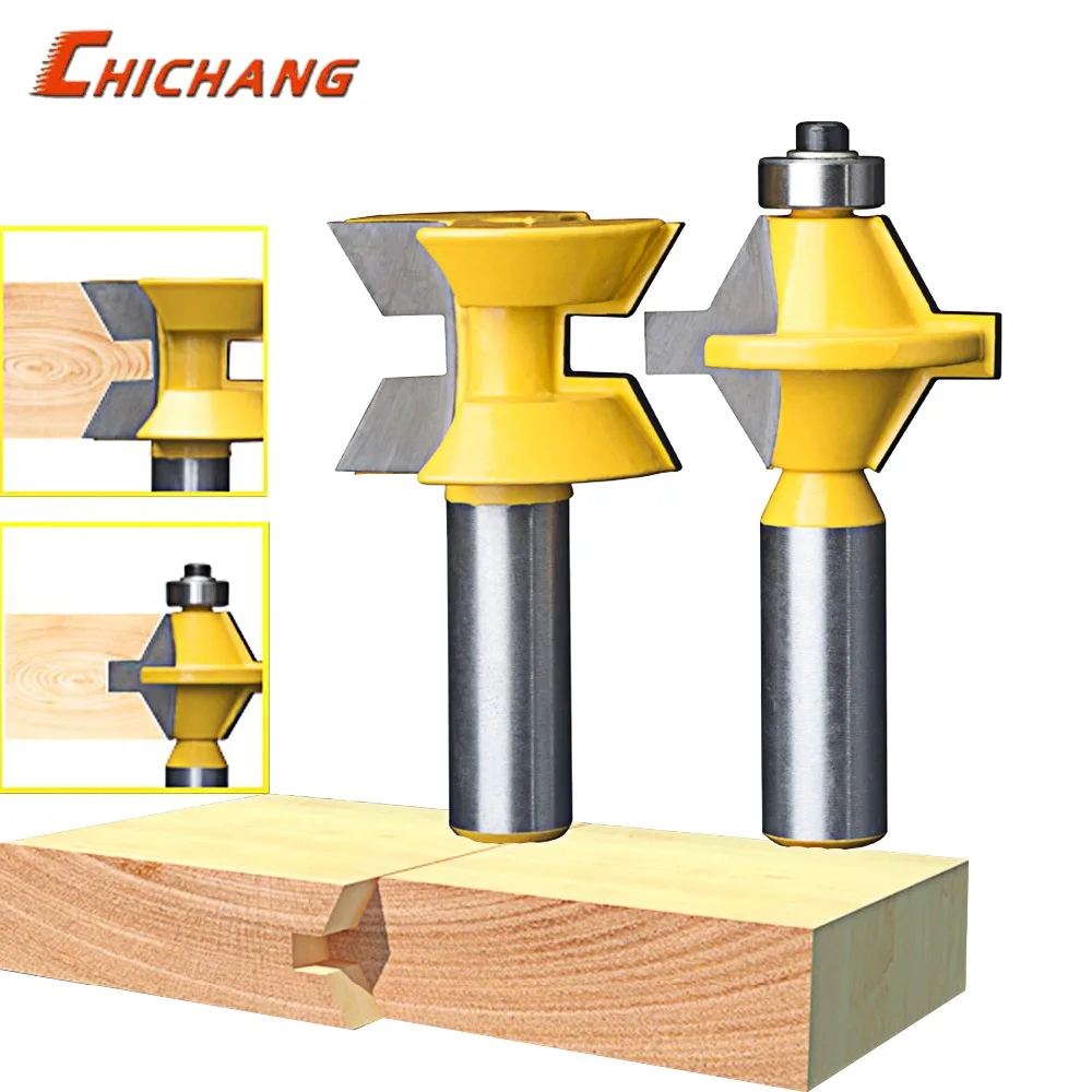 

2Pcs 1/2" Shank Router Bit Set 120 Degree Woodworking Groove Chisel Cutter Tool/wood milling machinces Cutter