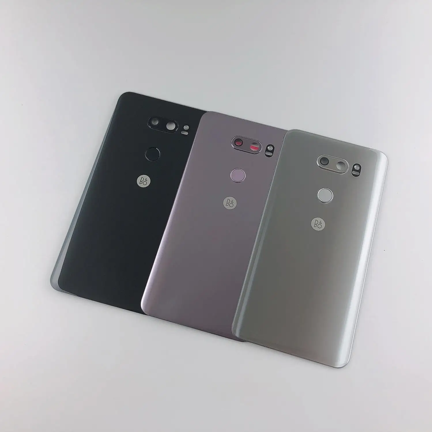 Для LG V30+/V30 VS996 LS998U H933 LS998U H930 Корпус Задняя стеклянная крышка батареи+ объектив камеры Стекло Touch ID+ наклейка