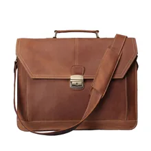 ROCKCOW Handmade Vintage Leather Briefcase Men Messenger Bag Laptop Bag 7083
