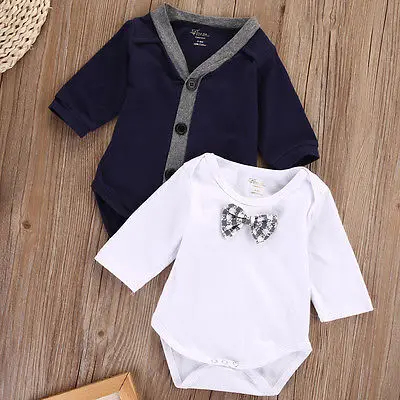 2 предмета, джентльменские кардиганы с бабочкой для новорожденных мальчиков, толстовка, пальто+ комбинезон с длинными рукавами, комбинезон, одежда для детей 0-18 месяцев