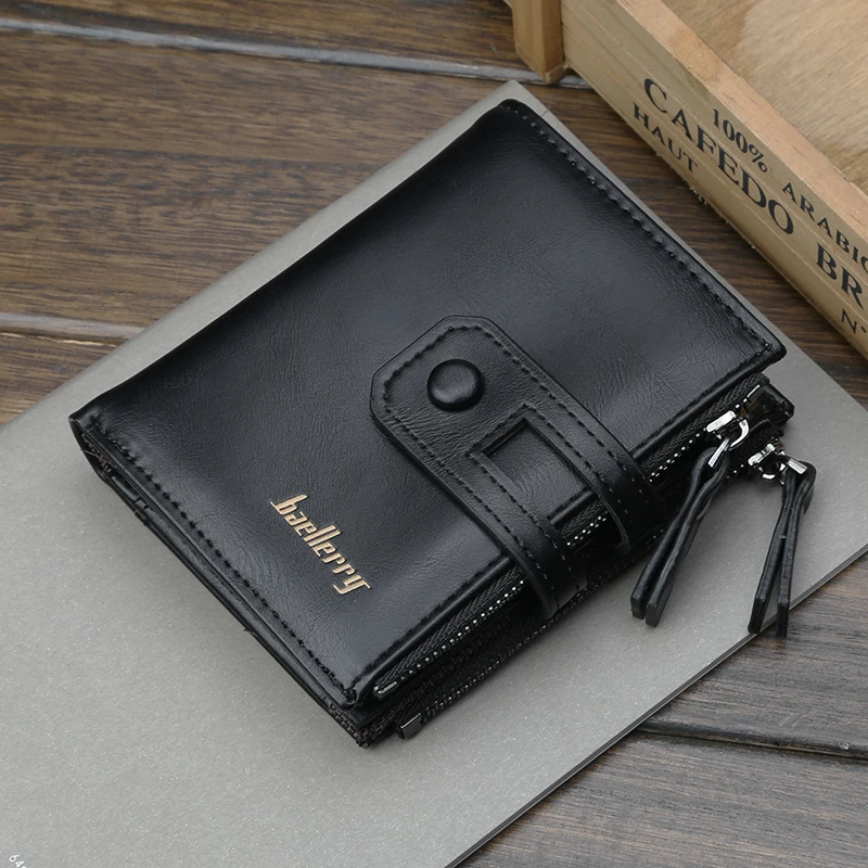 

Men Wallet PU Leather Card Holder Wallet's Men Short Coin Pocket Purse Male Clutch Wallet Zipper Hasp Fashion Wallets For Men