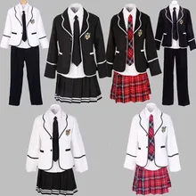 Students long-sleeved school uniforms Japan and South Korea JK uniforms junior high school boys and girls students suit south korean high school parachute kids in southern california