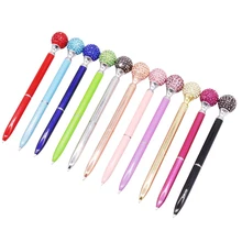 22 шт. металлическая шариковая ручка блестящая Хрустальная ручка 0,7 мм перо синяя заправляемая ручка для студентов офисные школьные канцелярские принадлежности письменная ручка изысканный подарок